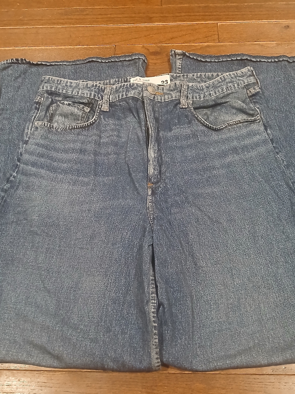 rag & bone Faux Denim Sweatpant Jeans Sz 33 Baggy Wide Leg Comfort Casual Fall